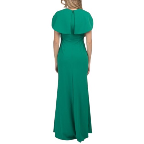 BETSY & ADAM Made In Usa Covered Cape Gown - Picture 2 of 3